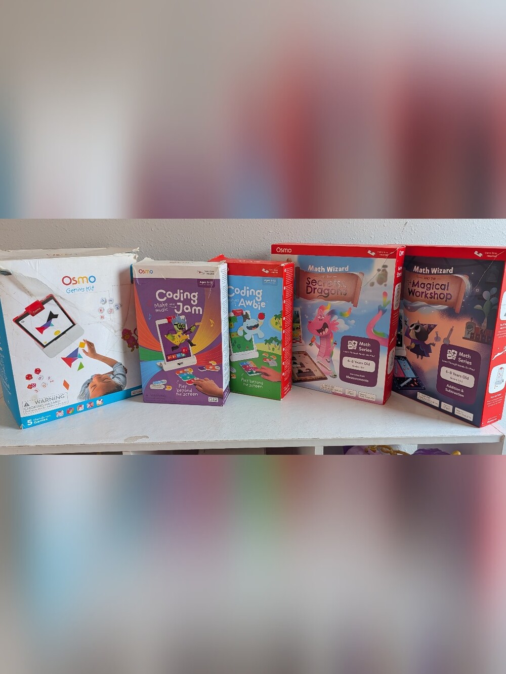 Huge Osmo Educational Learning Games Bundle - Genius Kit, Coding, Math Wizard